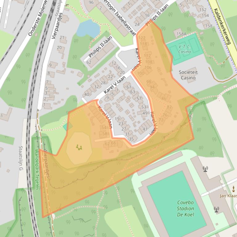 Kaart van postcodegebied 5915ZB.