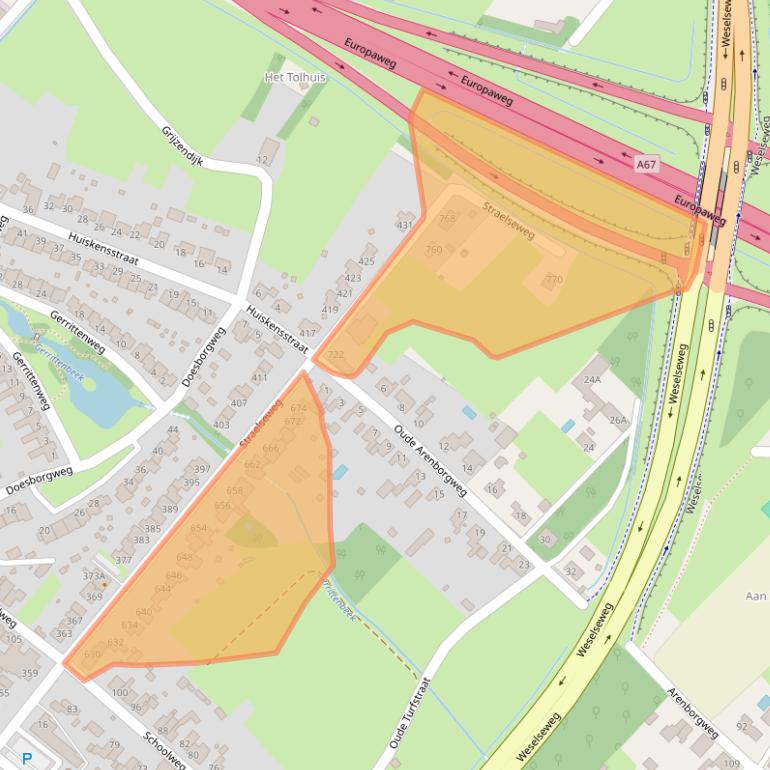 Kaart van postcodegebied 5916AE.