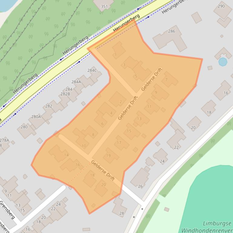 Kaart van postcodegebied 5916KB.