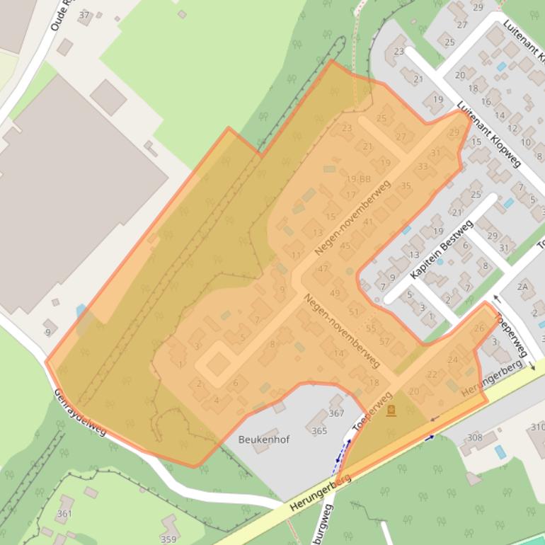 Kaart van postcodegebied 5916LD.