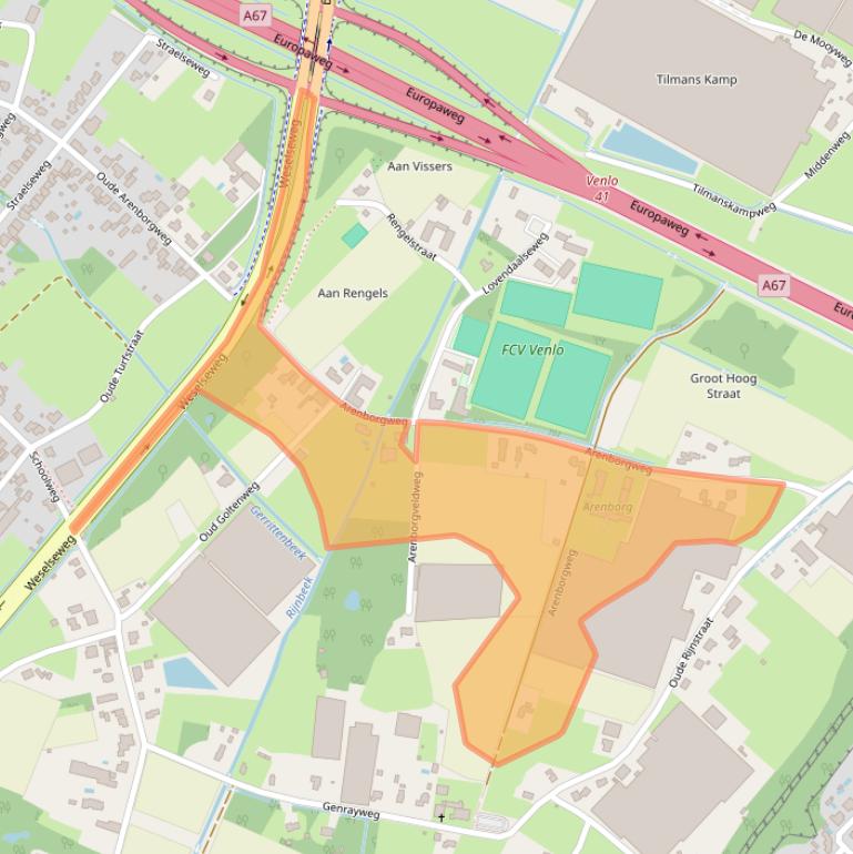 Kaart van postcodegebied 5916NL.