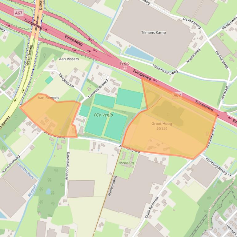 Kaart van postcodegebied 5916NM.