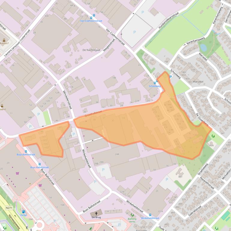 Kaart van postcodegebied 5916PA.