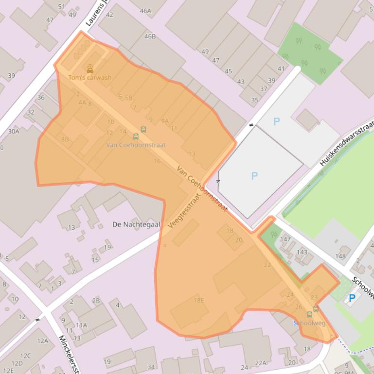 Kaart van postcodegebied 5916PH.