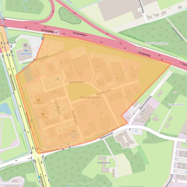 Kaart van postcodegebied 5916PJ.