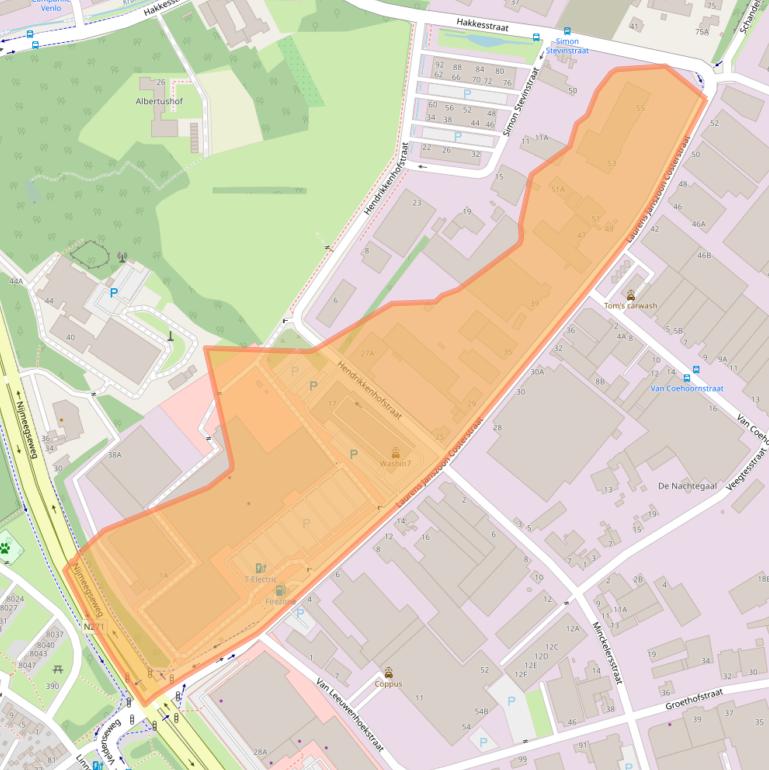 Kaart van postcodegebied 5916PR.