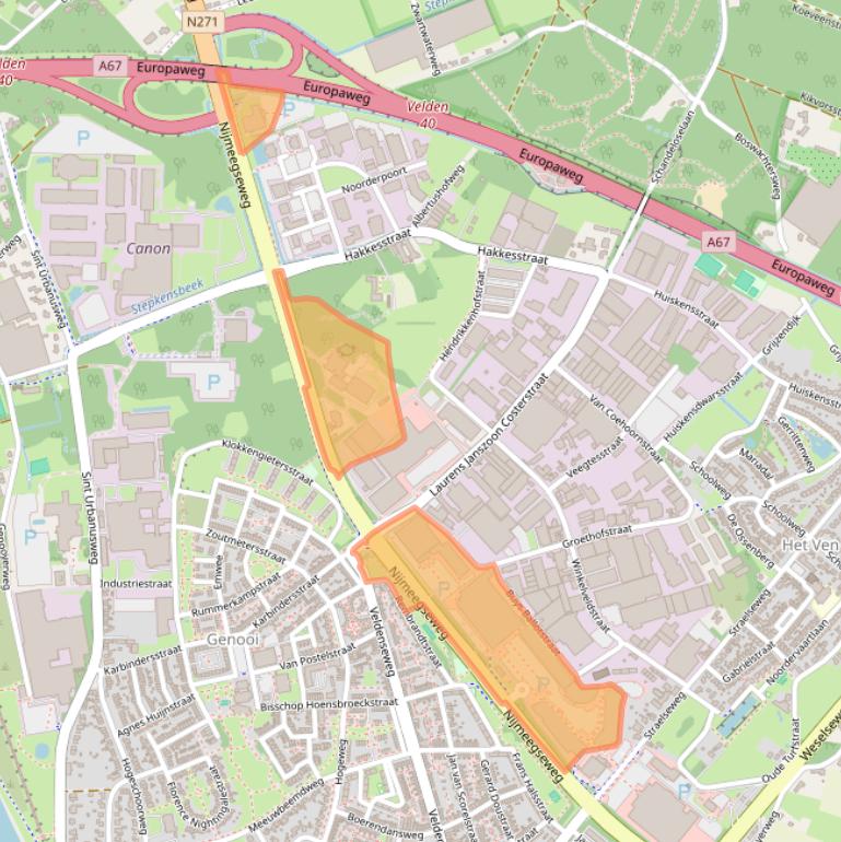 Kaart van postcodegebied 5916PT.