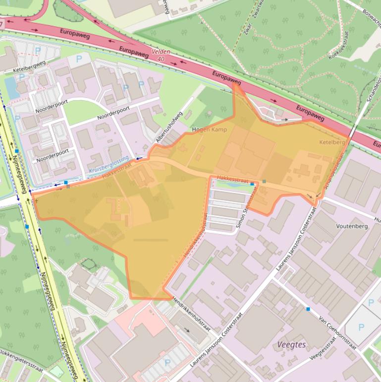 Kaart van postcodegebied 5916PX.