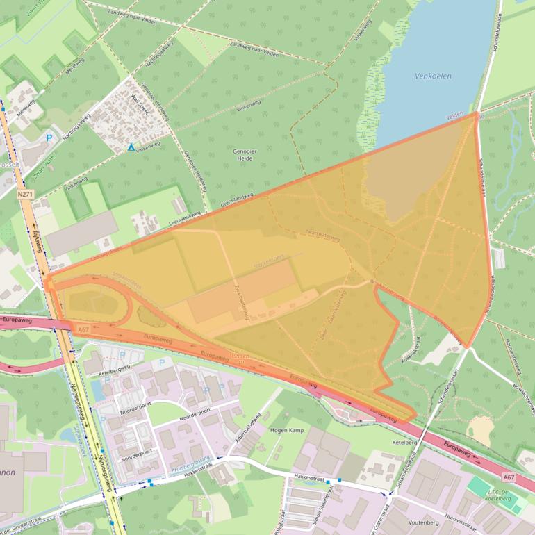 Kaart van postcodegebied 5916RB.