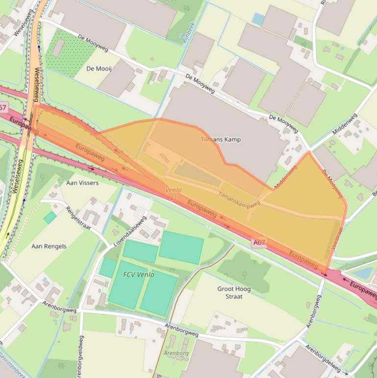 Kaart van postcodegebied 5916RM.