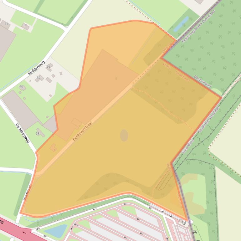 Kaart van postcodegebied 5916RN.