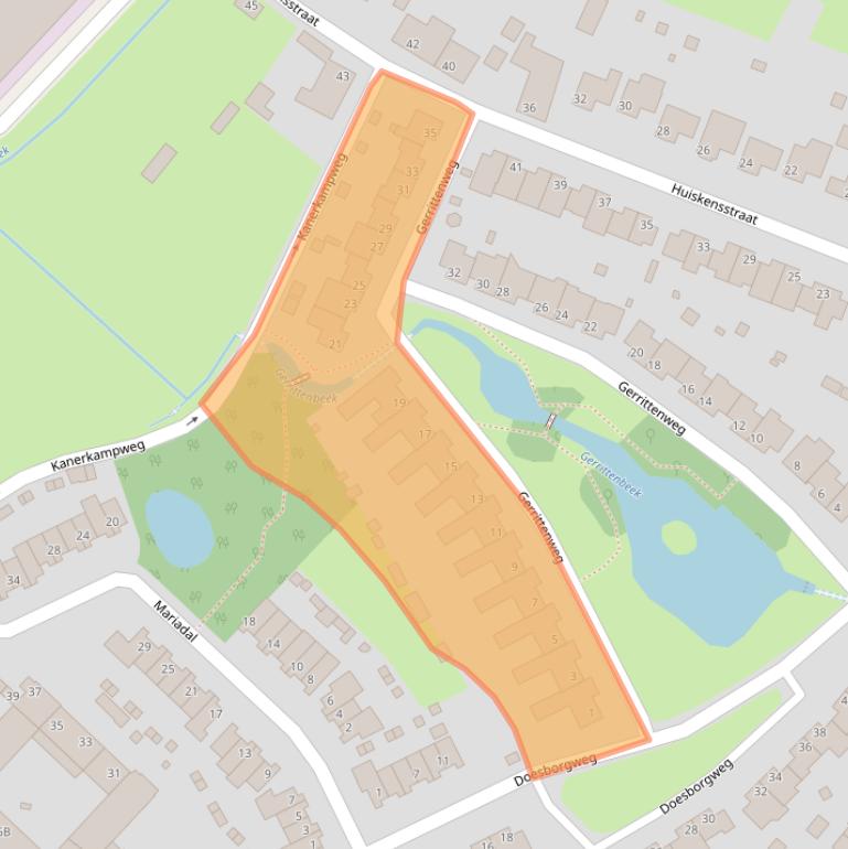 Kaart van postcodegebied 5916SC.