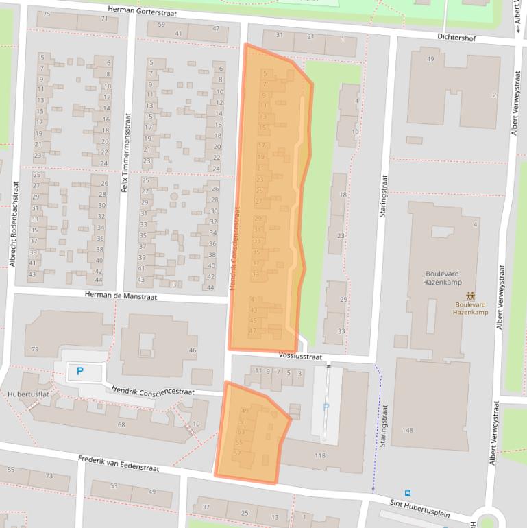 Kaart van postcodegebied 5921AR.