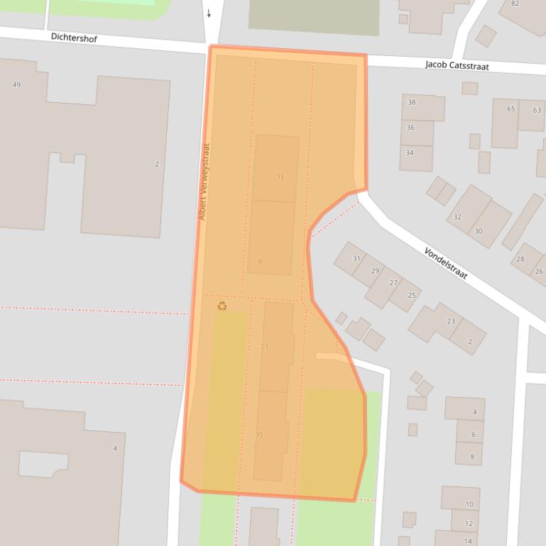 Kaart van postcodegebied 5921AX.