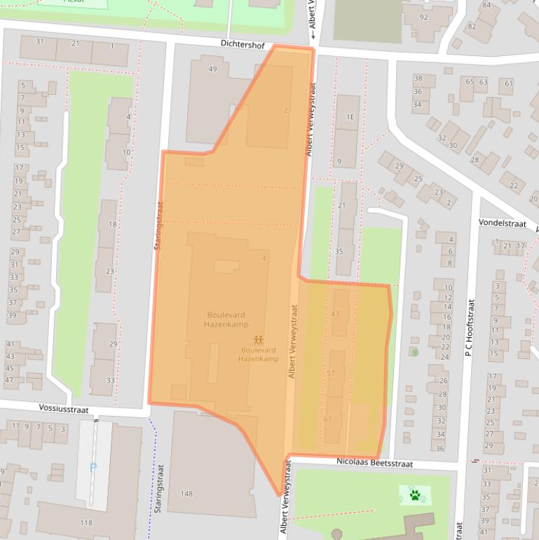 Kaart van postcodegebied 5921AZ.