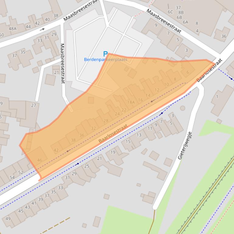 Kaart van postcodegebied 5921ED.