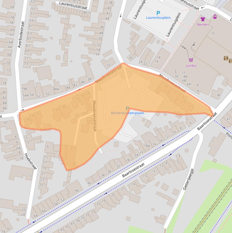 Kaart van postcodegebied 5921EH.