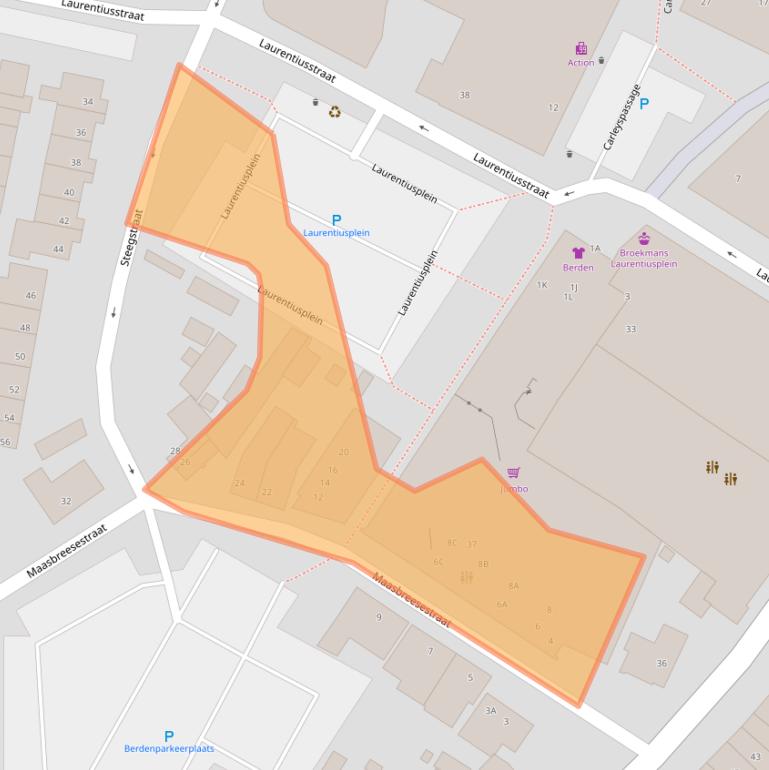 Kaart van postcodegebied 5921EL.