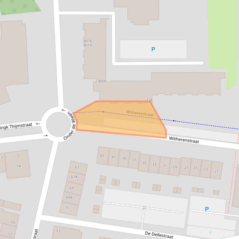 Kaart van postcodegebied 5921GH.