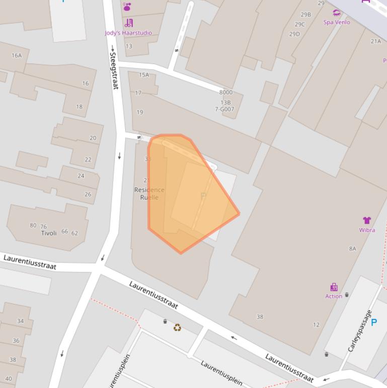 Kaart van postcodegebied 5921GK.