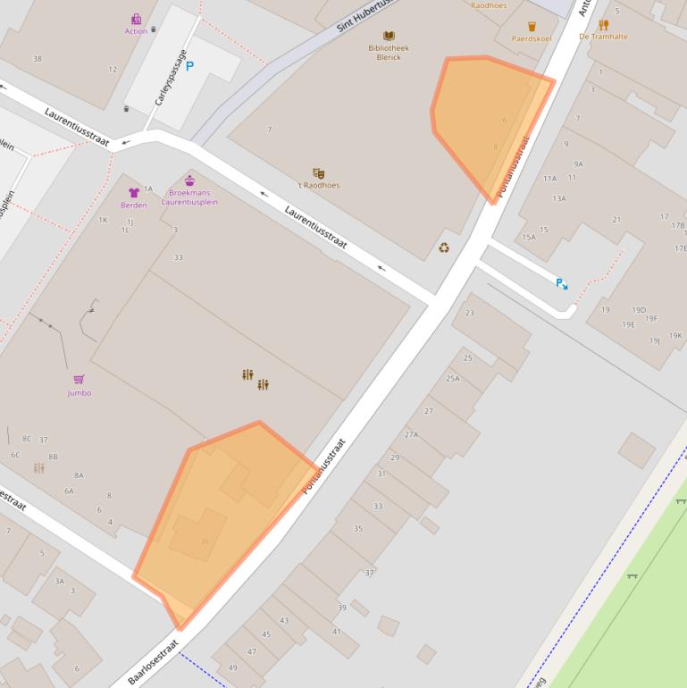 Kaart van postcodegebied 5921GR.