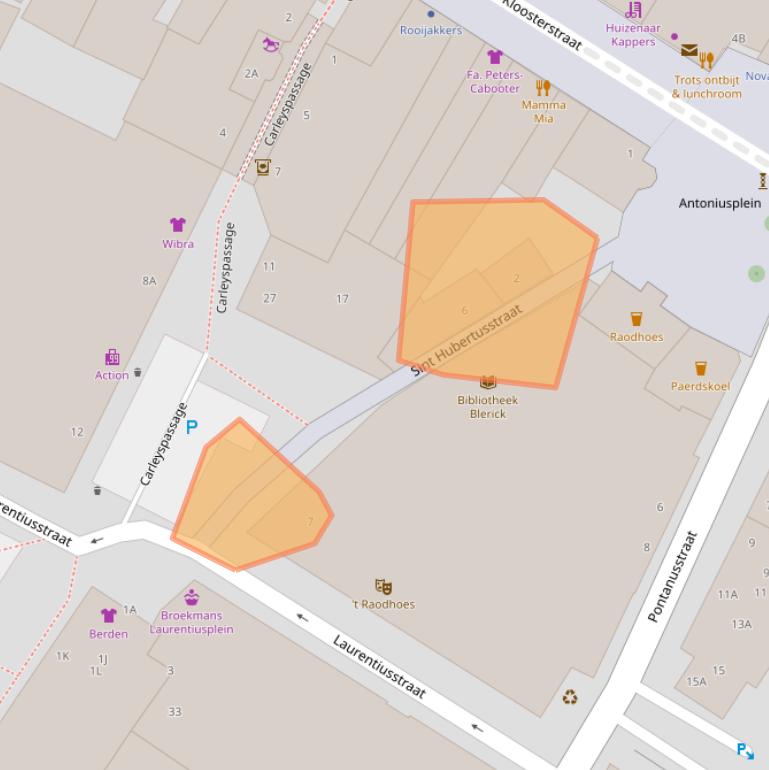 Kaart van postcodegebied 5921GW.