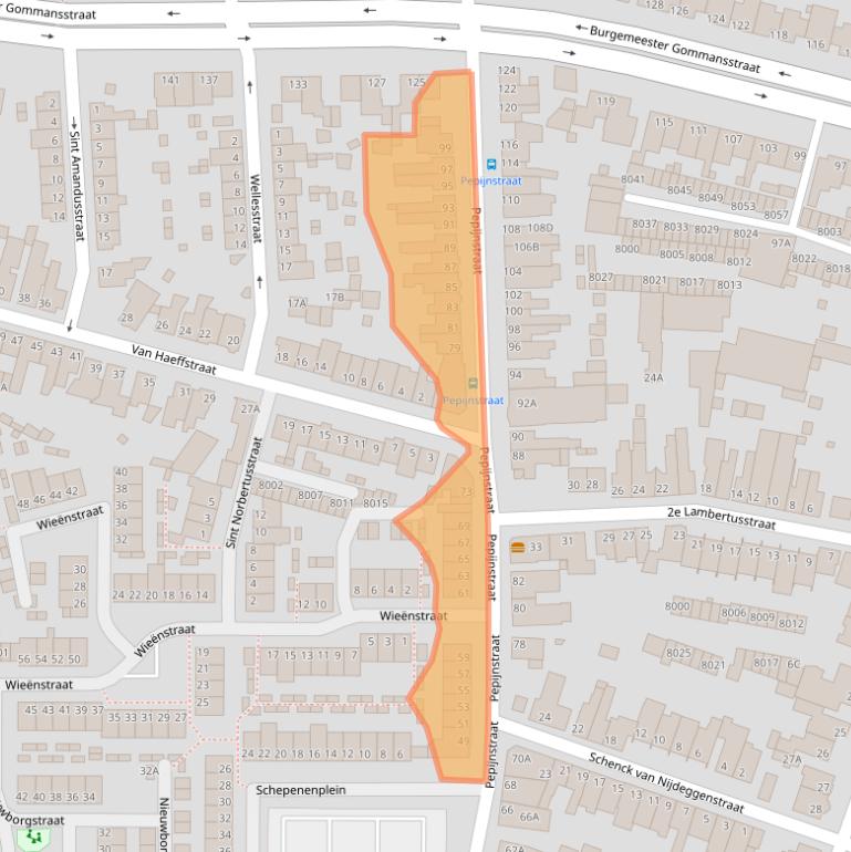 Kaart van postcodegebied 5921HL.