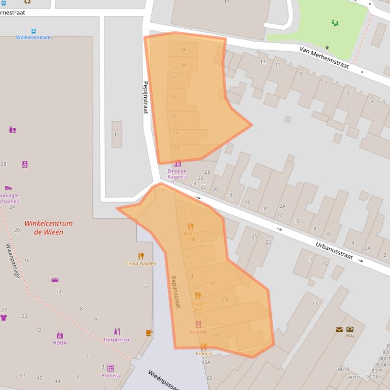 Kaart van postcodegebied 5921HM.