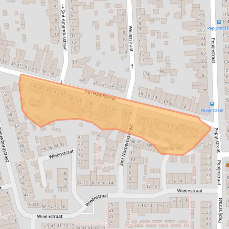 Kaart van postcodegebied 5921HR.