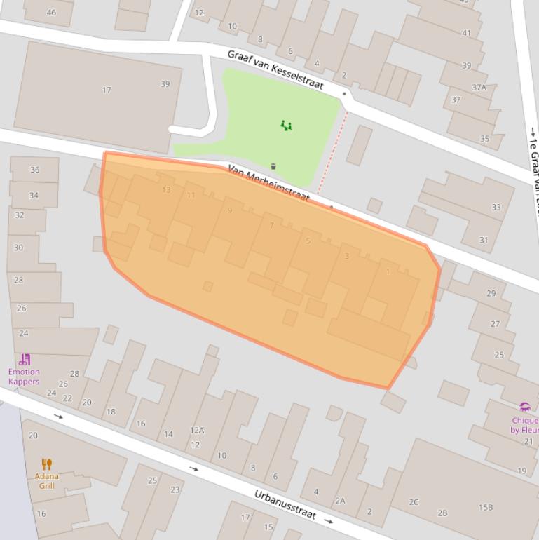Kaart van postcodegebied 5921JZ.