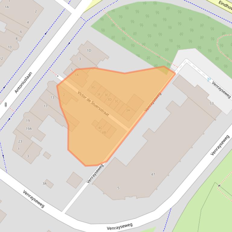 Kaart van postcodegebied 5921KH.