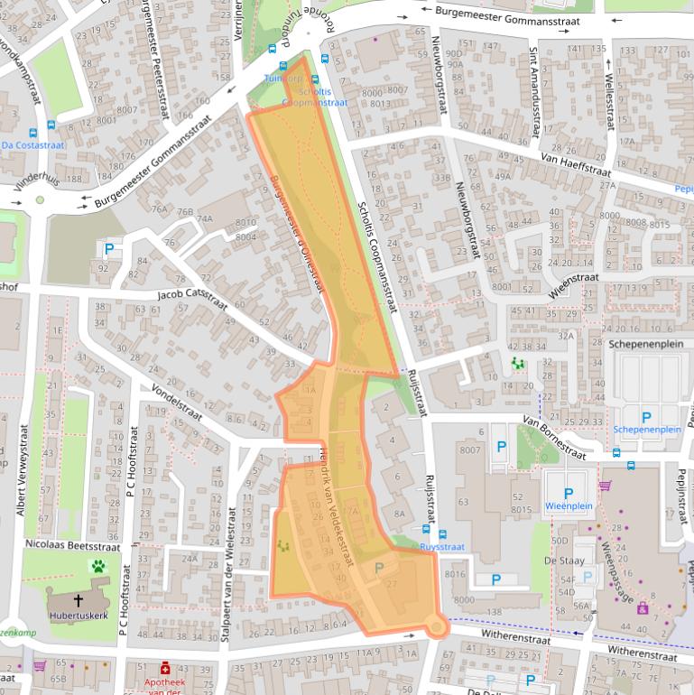 Kaart van postcodegebied 5921VT.