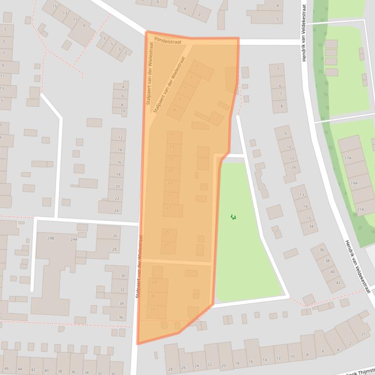 Kaart van postcodegebied 5921VV.