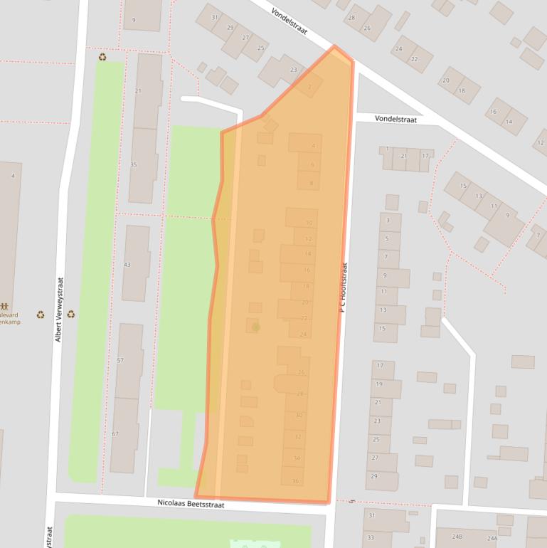 Kaart van postcodegebied 5921VZ.