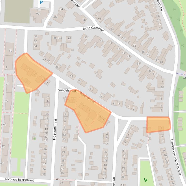 Kaart van postcodegebied 5921XA.