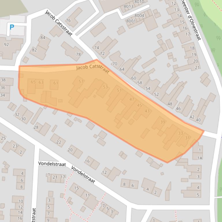 Kaart van postcodegebied 5921XC.