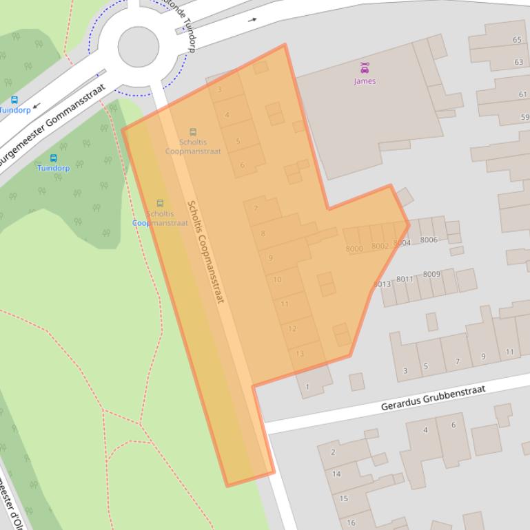 Kaart van postcodegebied 5921XH.