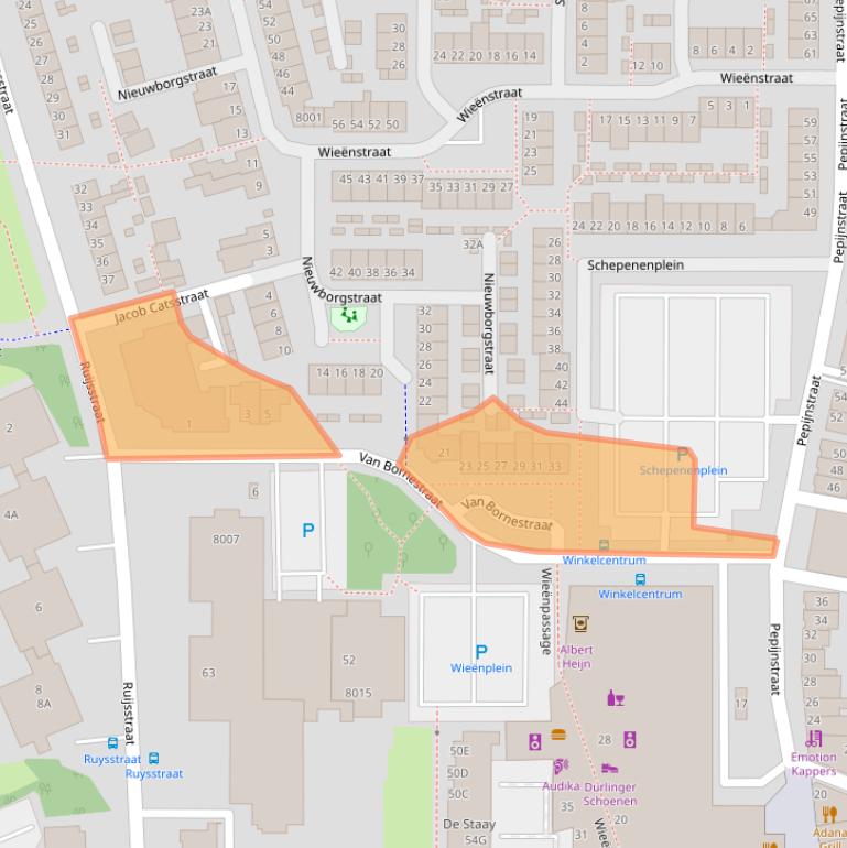 Kaart van postcodegebied 5921XT.