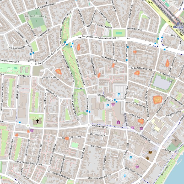 Kaart van postcodegebied 5921XX.