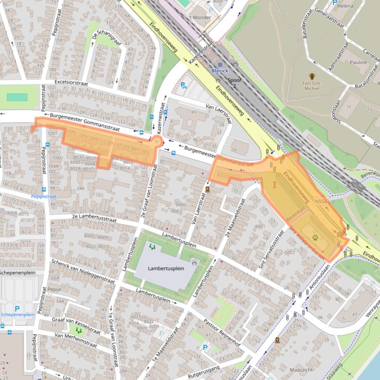 Kaart van postcodegebied 5922AG.