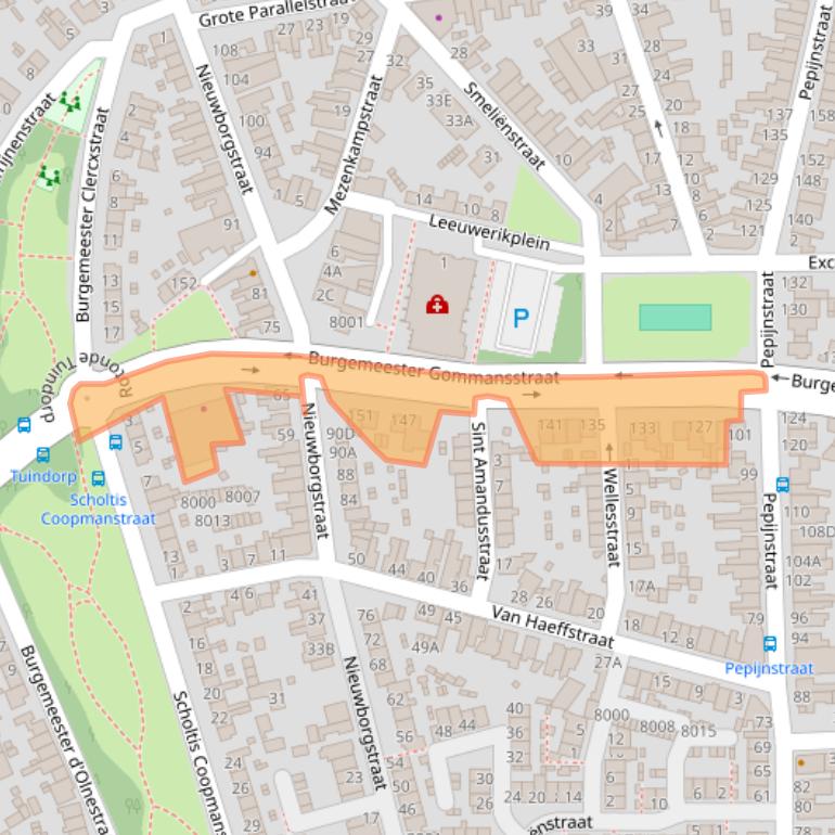 Kaart van postcodegebied 5922AH.