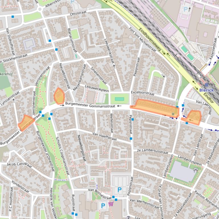 Kaart van postcodegebied 5922AN.