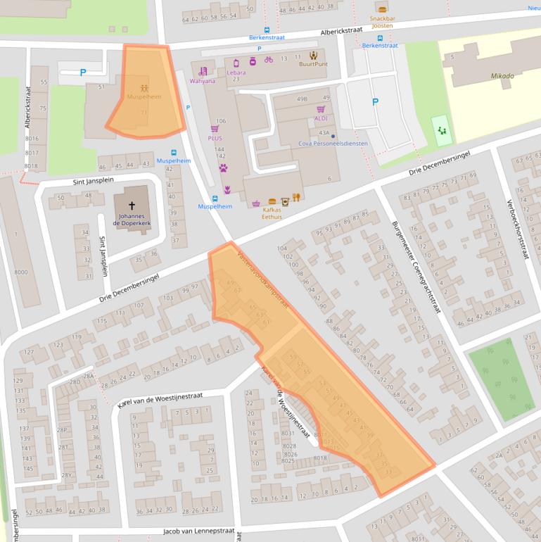 Kaart van postcodegebied 5922AT.