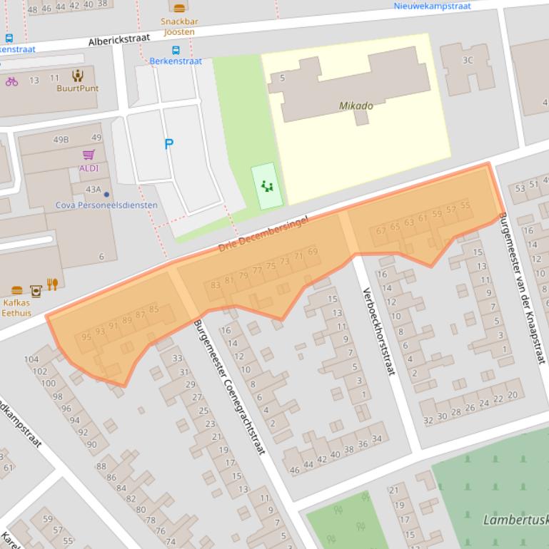 Kaart van postcodegebied 5922BB.