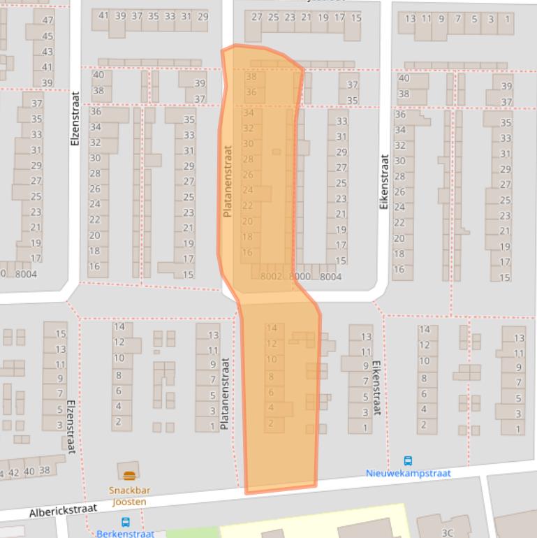 Kaart van postcodegebied 5922CE.