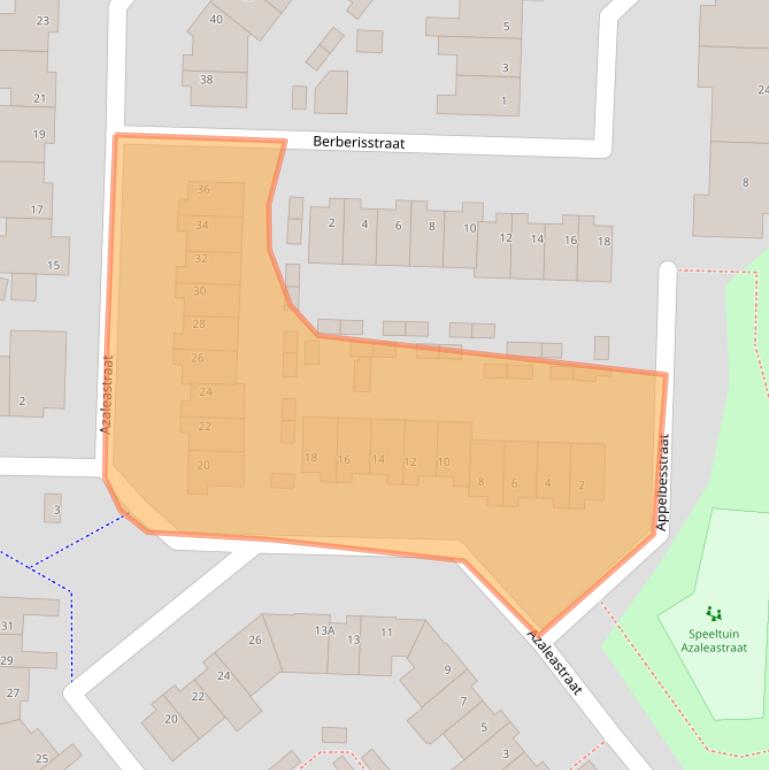 Kaart van postcodegebied 5922EA.