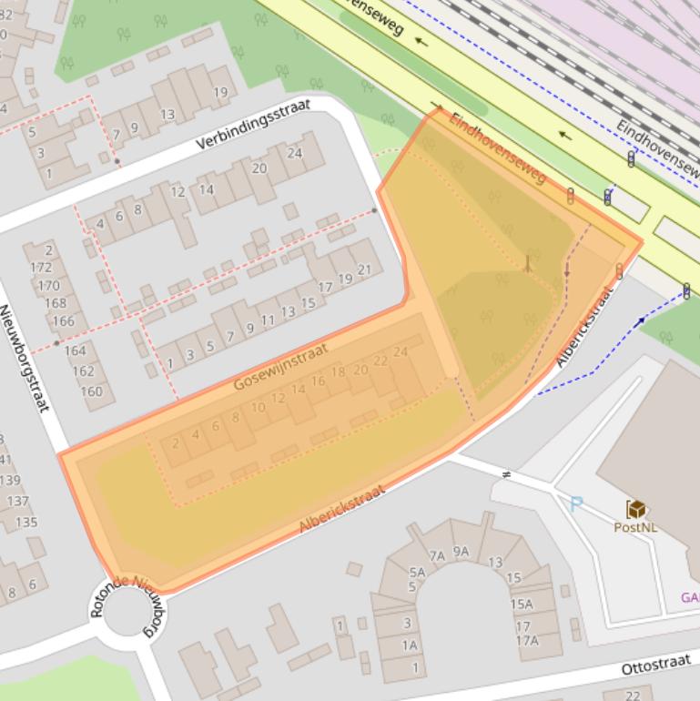 Kaart van postcodegebied 5922VZ.