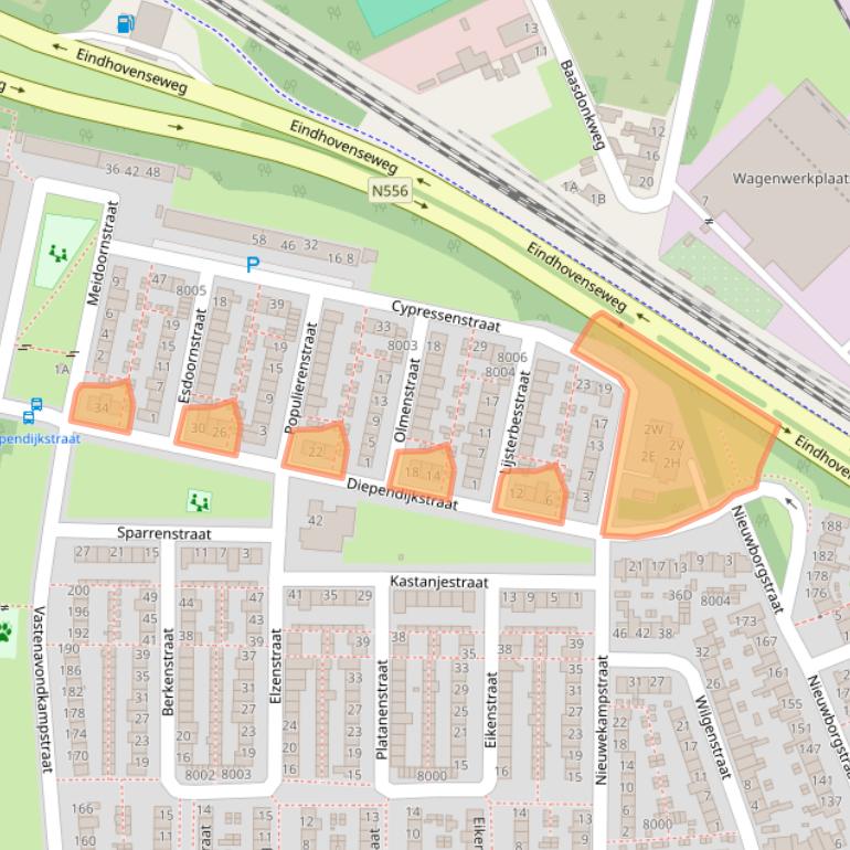 Kaart van postcodegebied 5922XV.