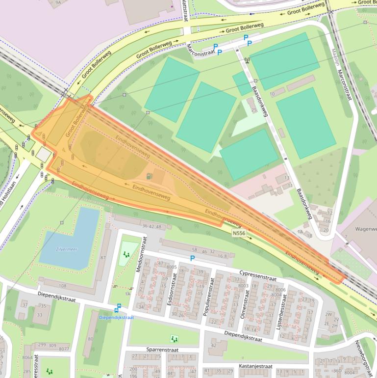 Kaart van postcodegebied 5922XZ.