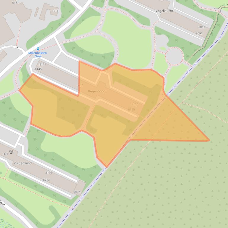 Kaart van postcodegebied 5923AG.